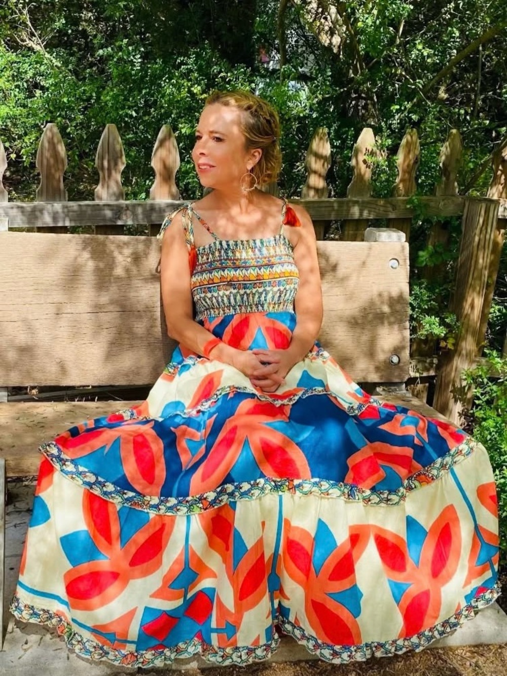Moda Posa Colorful Cotton Maxi Dress with Tassel Details - Picture 2 of 6